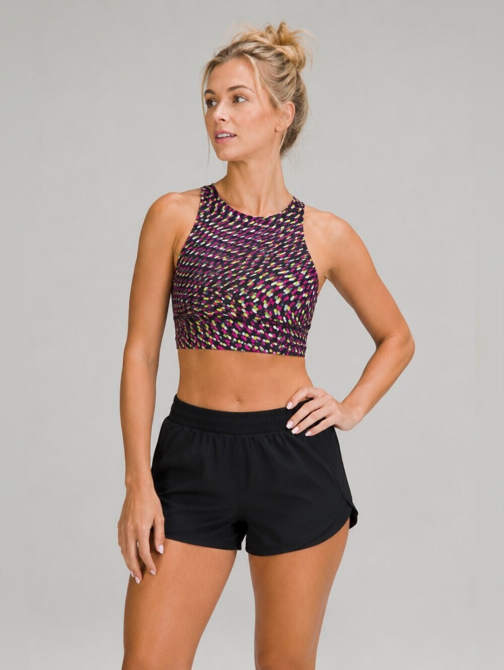 Lululemon SeaWheeze Energy Bra High-Neck Longline To The Beat Raspberry Multi 4